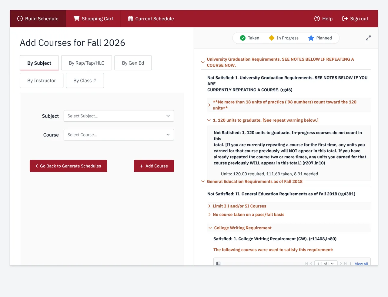 Final design of expanded requirements